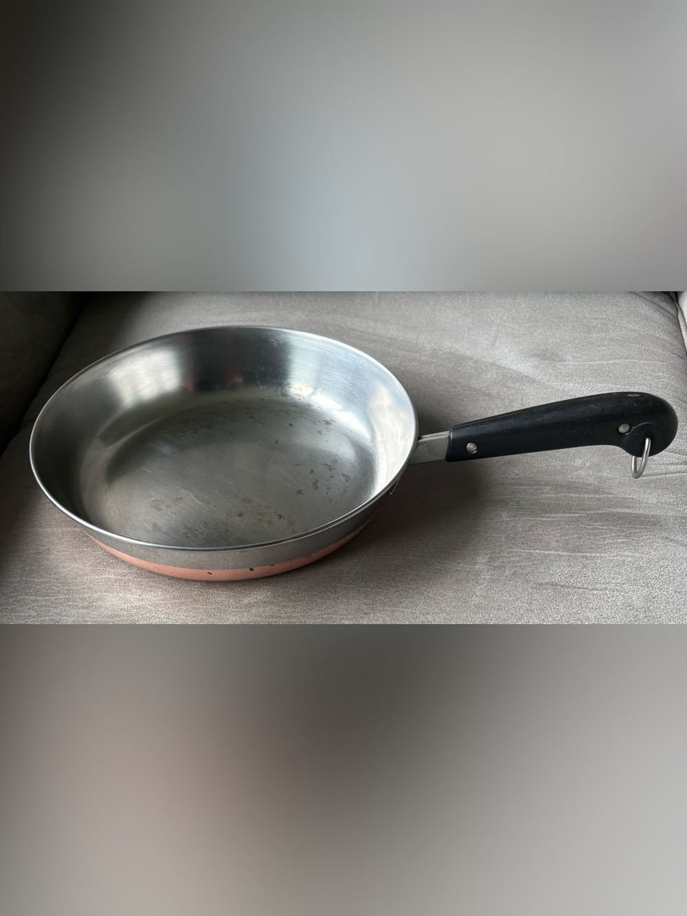 REVERE WARE 1801 Double Ring 10” Copper Bottom Skillet Frying Pan No Lid